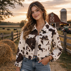 The Hadlee Cow-Print Jacket